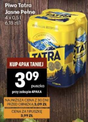 Piwo Tatra Jasne Pełne
