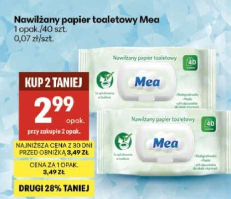 Nawilżany papier toaletowy Mea