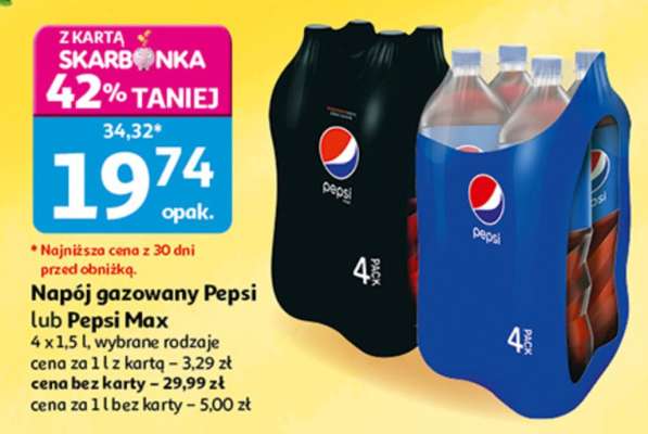 Napój gazowany Pepsi lub Pepsi Max