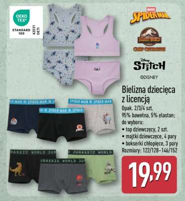 Bielizna dziecięca z licencją