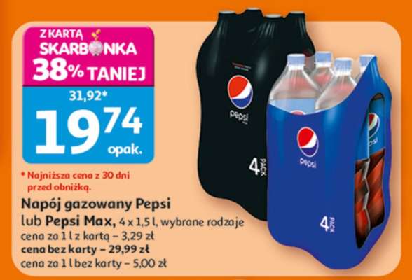 Napój gazowany Pepsi lub Pepsi Max