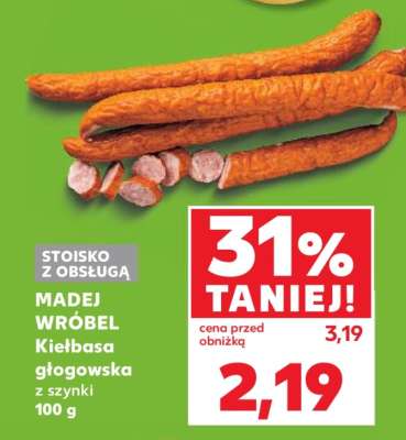 MADEJ WRÓBEL Kiełbasa głogowska z szynki 100 g