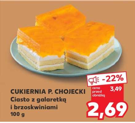 Ciasto z galaretką i brzoskwiniami 100 g