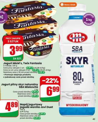 Jogurt pitny skyr naturalny SBA Mlekovita