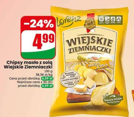 Chipsy masło z solą Wiejskie Ziemniaczki