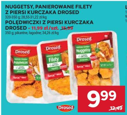 Nuggetsy, panierowane filety z piersi kurczaka Drosed