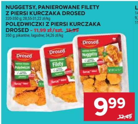 Nuggetsy, panierowane filety z piersi kurczaka Drosed