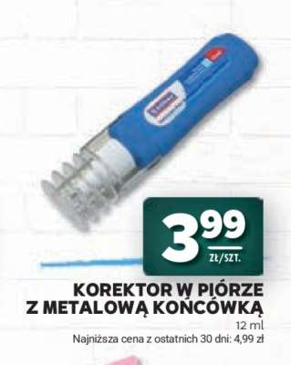 Korektor w piórze z metalową końcówką