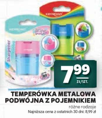 Temperówka metalowa podwójna z pojemnikiem
