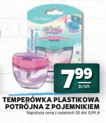 Temperówka plastikowa potrójna z pojemnikiem