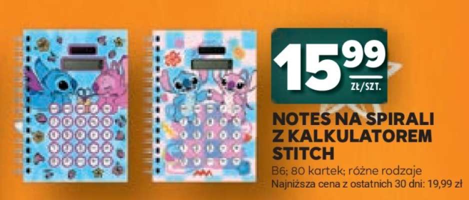 Notes na spirali z kalkulatorem Stitch
