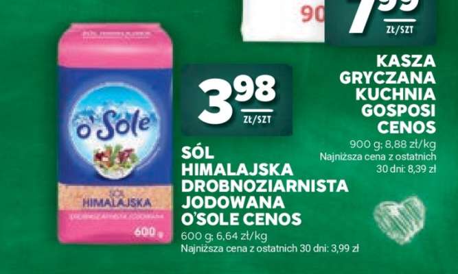 Sól Himalajska Drobnoziarnista Jodowana O'Sole Cenos