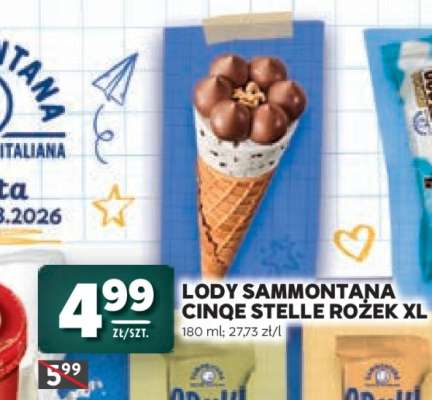 Lody Sammontana Cinque Stelle Rożek XL