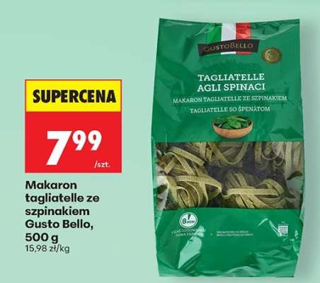 Makaron tagliatelle ze szpinakiem Gusto Bello, 500 g