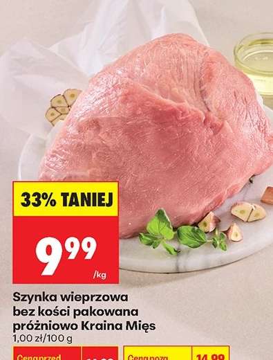 Szynka wieprzowa bez kości pakowana próżniowo Kraina Mies