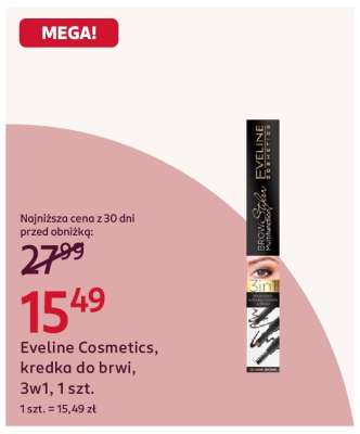 Eveline Cosmetics, kredka do brwi, 3w1, 1 szt.