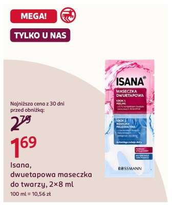 Isana, dwuetapowa maseczka do twarzy, 2×8 ml