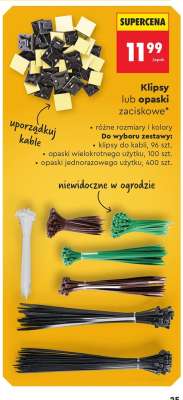 Klipsy lub opaski zaciskowe