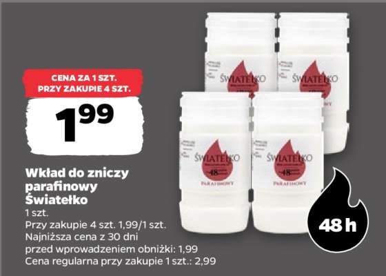 Wkład do zniczy parafinowy Światełko
