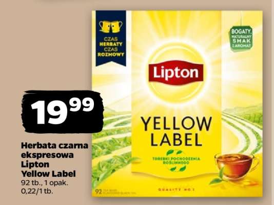 Herbata czarna ekspresowa Lipton Yellow Label