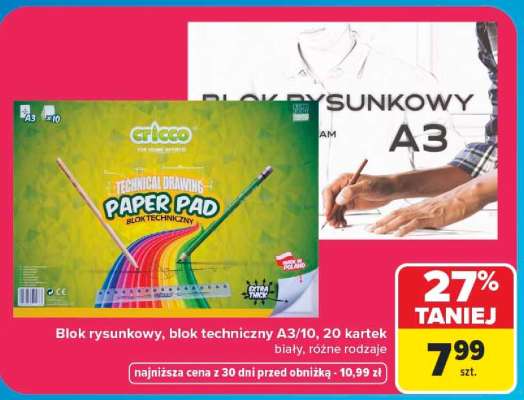 Blok rysunkowy, blok techniczny A3/10