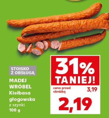 MADEJ WRÓBEL Kiełbasa głogowska z szynki 100 g
