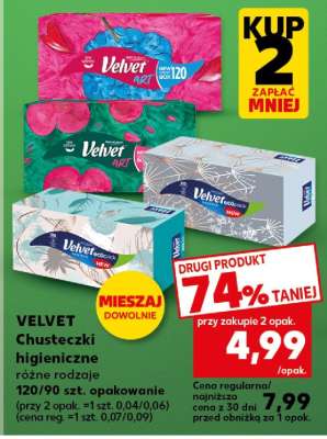 VELVET Chusteczki higieniczne różne rodzaje