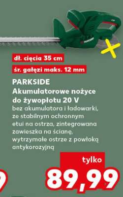 PARKSIDE Akumulatorowe nożyce do żywopłotu, 20 V