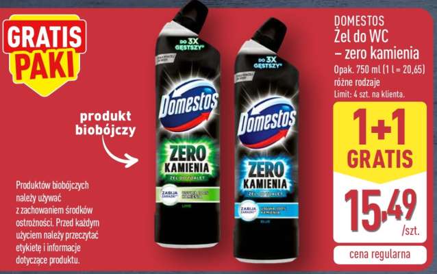 DOMESTOS Żel do WC Zero Kamienia