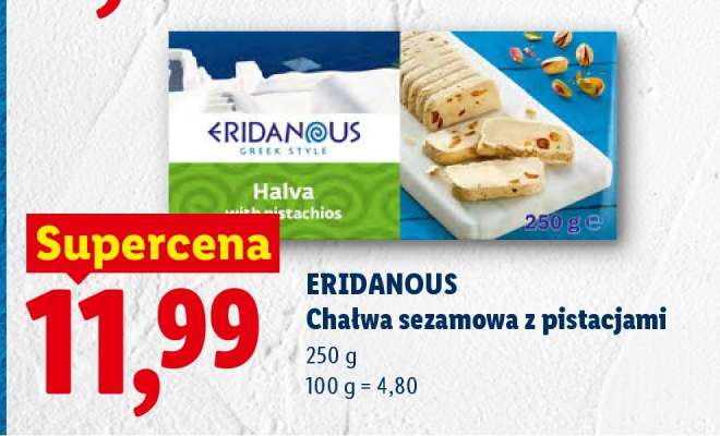ERIDANOUS Chałwa sezamowa z pistacjami