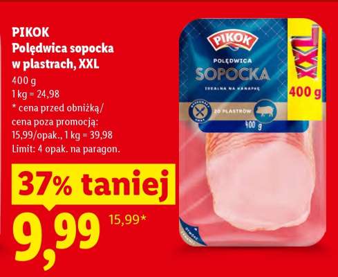 PIKOK Polędwica sopocka w plastrach, XXL