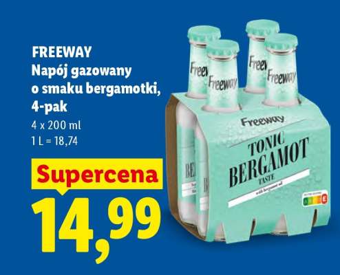 FREEWAY Napój gazowany o smaku bergamotki, 4-pak