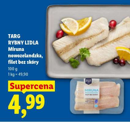 Miruna nowozelandzka, filet bez skóry