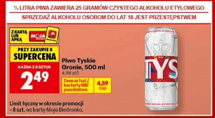 Piwo Tyskie Gronie, 500 ml
