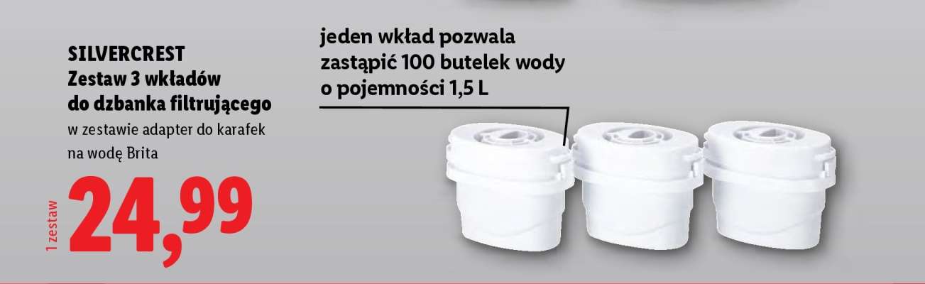 SILVERCREST Zestaw 3 wkładów do dzbanka filtrującego