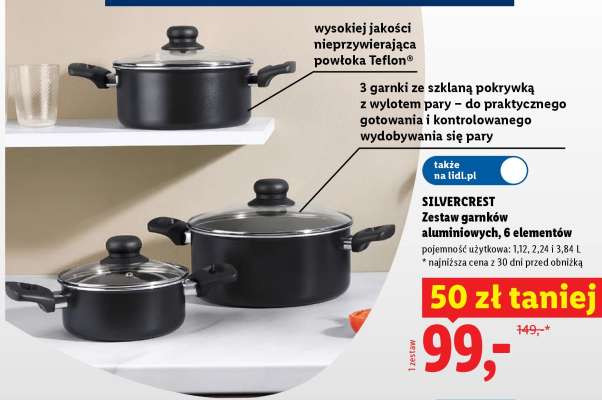 SILVERCREST Zestaw garnków aluminiowych, 6 elementów