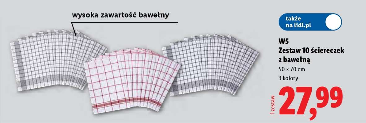 W5 Zestaw 10 ściereczek z bawełną