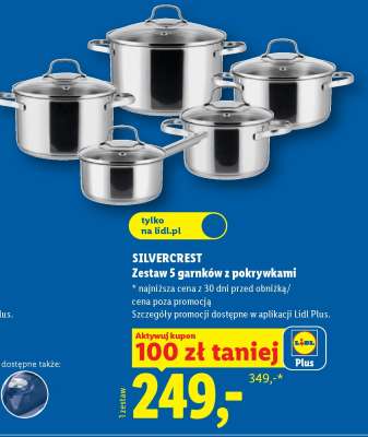 SILVERCREST Zestaw 5 garnków z pokrywkami