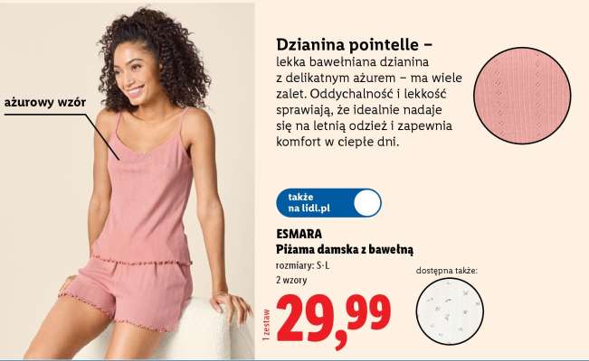 ESMARA Piżama damska z bawełną