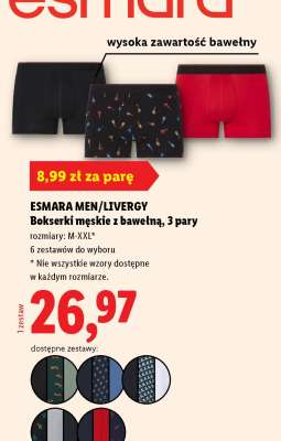ESMARA MEN/LIVERGY Bokserki męskie z bawełną, 3 pary