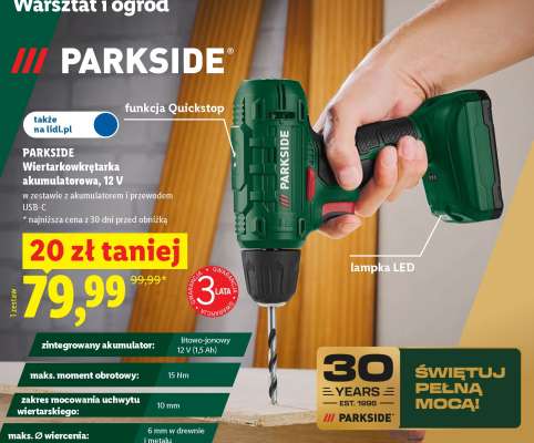 PARKSIDE Wiertarko-wkrętarka akumulatorowa, 12 V