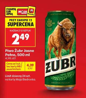 Piwo Żubr Jasne Pełne, 500 ml