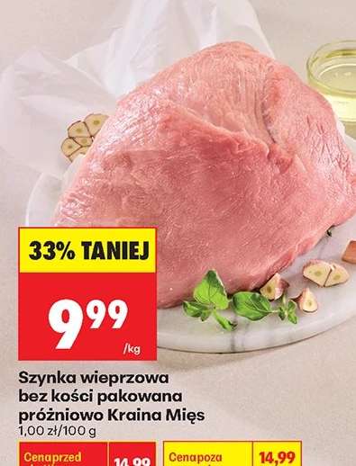 Szynka wieprzowa bez kości pakowana próżniowo Kraina Mies