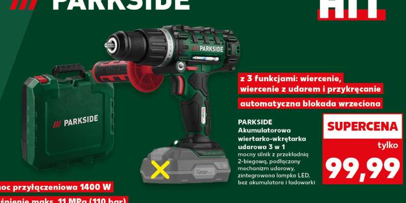 PARKSIDE Akumulatorowa wiertarko-wkrętarka udarowa 3 w 1