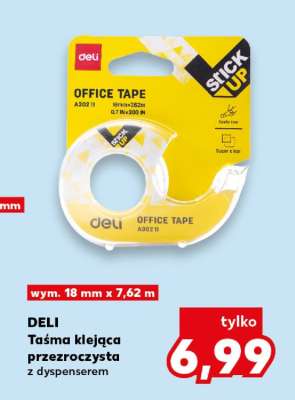 DELI Taśma klejąca przezroczysta z dyspenserem