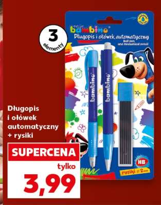 Długopis i ołówek automatyczny + rysiki