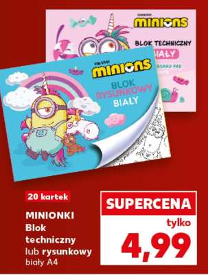 MINIONKI Blok techniczny lub rysunkowy biały A4