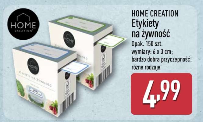 HOME CREATION Etykiety na żywność