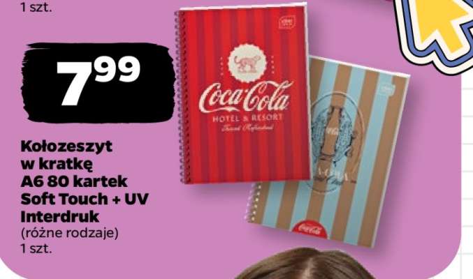 Kołozeszyt w kratkę A6 80 kartek Soft Touch + UV Interdruk