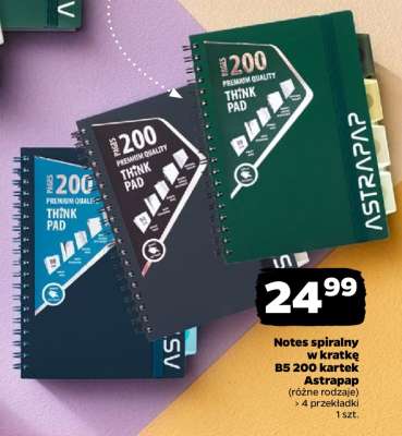 Notes spiralny w kratkę B5 200 kartek Astrapap